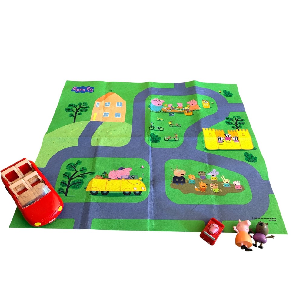 Peppa Pig Felt Play Mat with Car and Figures Kids Toy Set